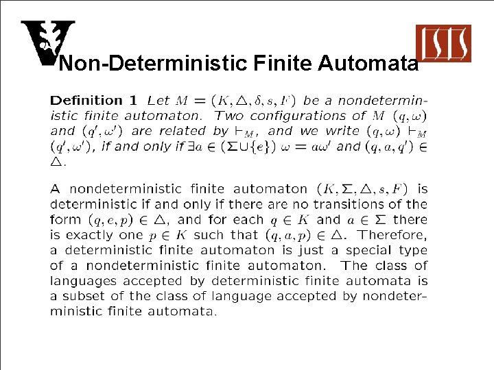 Non-Deterministic Finite Automata 