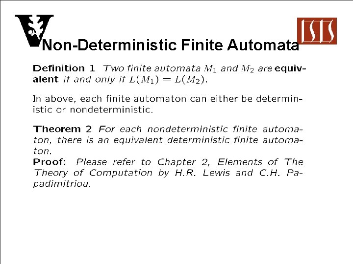 Non-Deterministic Finite Automata 