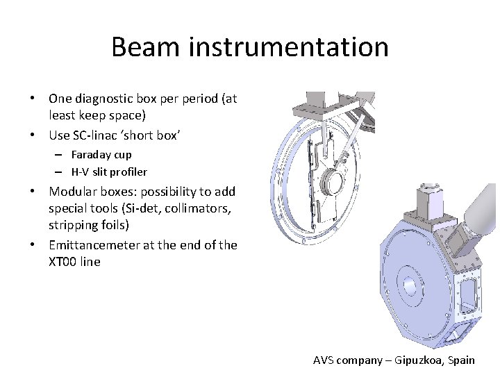 Beam instrumentation • One diagnostic box period (at least keep space) • Use SC-linac