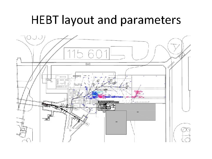 HEBT layout and parameters 