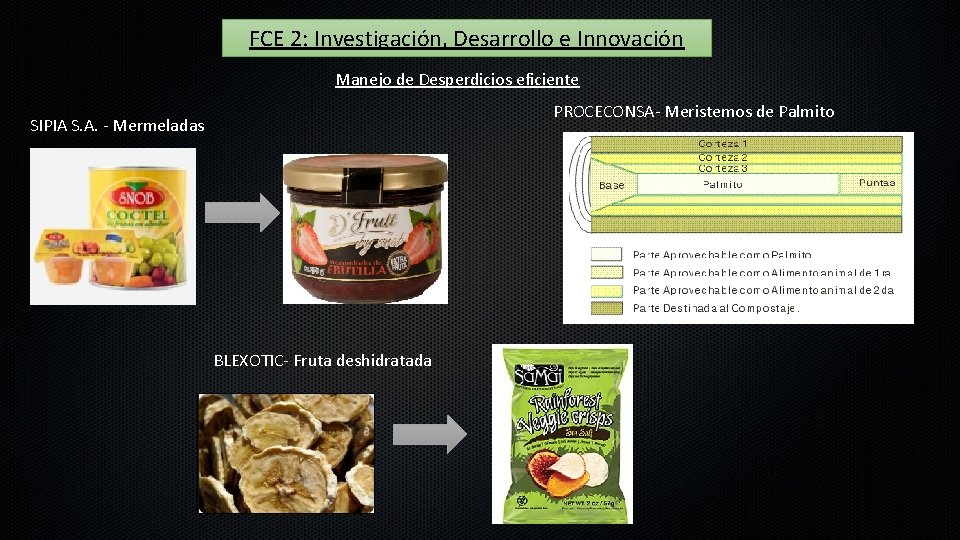 FCE 2: Investigación, Desarrollo e Innovación Manejo de Desperdicios eficiente PROCECONSA- Meristemos de Palmito