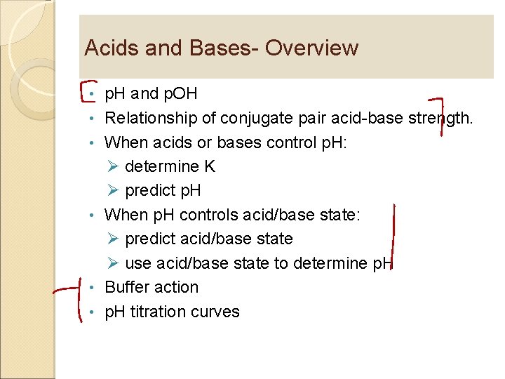 Acids and Bases- Overview • • • p. H and p. OH Relationship of