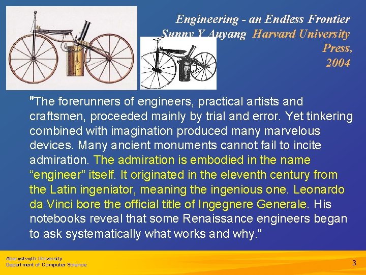 Engineering - an Endless Frontier Sunny Y Auyang Harvard University Press, 2004 "The forerunners