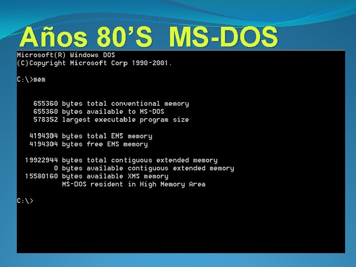 Años 80’S MS-DOS 