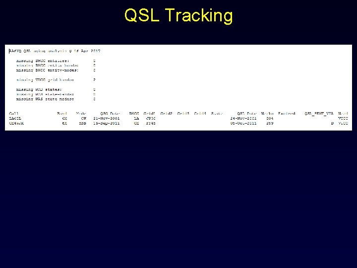 QSL Tracking 