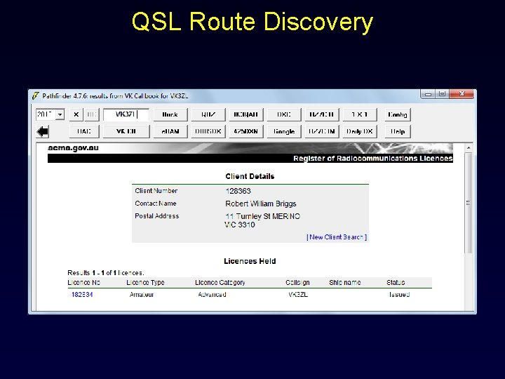 QSL Route Discovery 