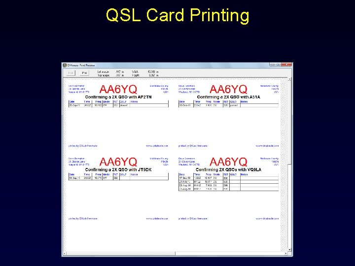 QSL Card Printing 