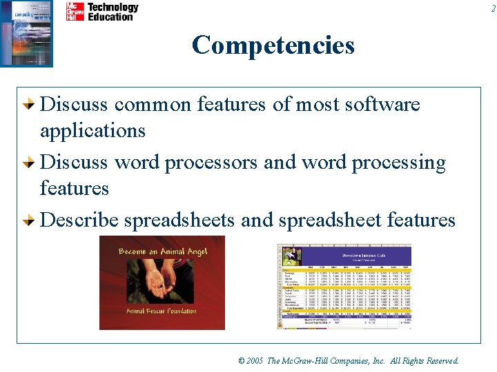 2 Competencies Discuss common features of most software applications Discuss word processors and word 2 Competencies Discuss common features of most software applications Discuss word processors and word