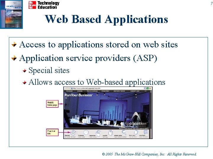 7 Web Based Applications Access to applications stored on web sites Application service providers 7 Web Based Applications Access to applications stored on web sites Application service providers