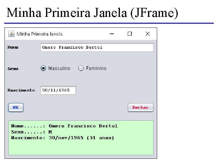 Minha Primeira Janela (JFrame) 