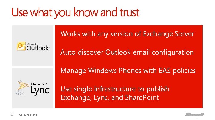 Use what you know and trust Works with any version of Exchange Server Auto