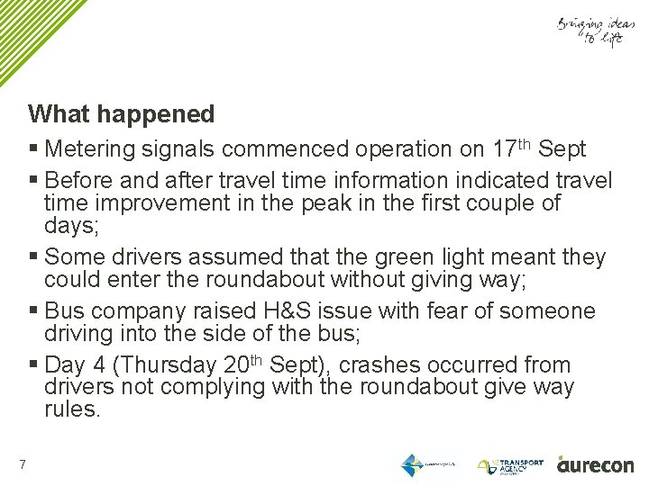 What happened § Metering signals commenced operation on 17 th Sept § Before and