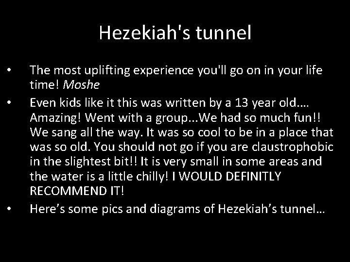 Hezekiah's tunnel • • • The most uplifting experience you'll go on in your