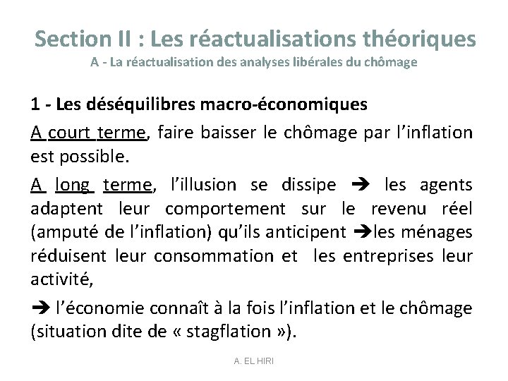 Section II : Les réactualisations théoriques A - La réactualisation des analyses libérales du