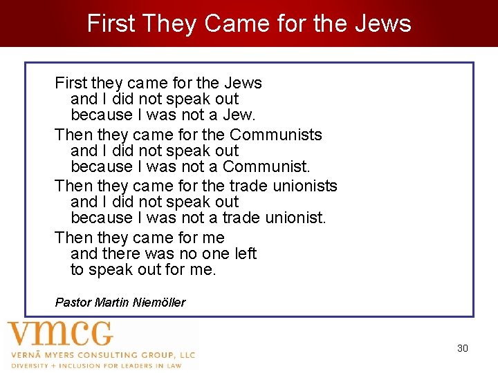 First They Came for the Jews First they came for the Jews and I