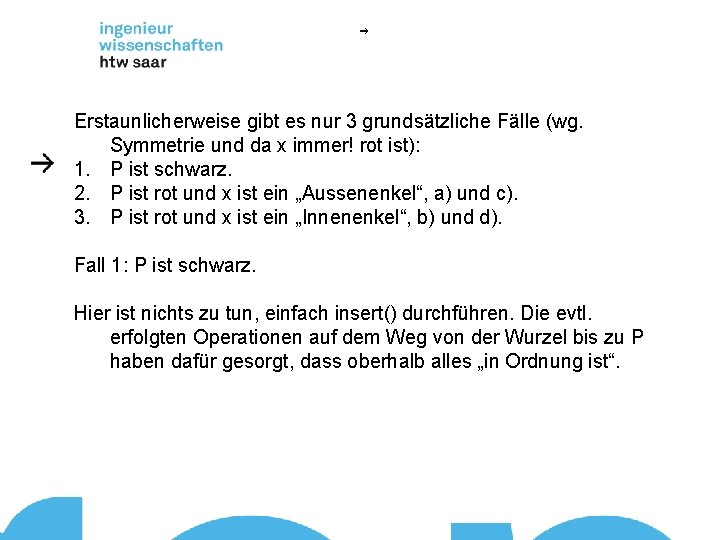 Erstaunlicherweise gibt es nur 3 grundsätzliche Fälle (wg. Symmetrie und da x immer! rot