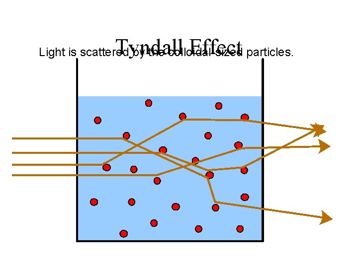 Tyndall Effect Light is scattered by the colloidal-sized particles. 