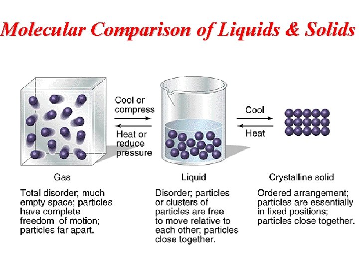 Molecular Comparison of Liquids & Solids 