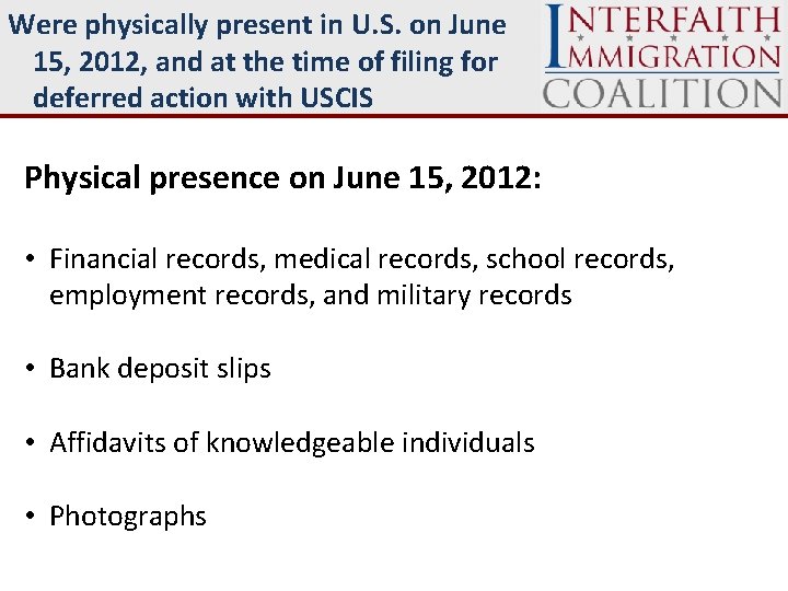 Were physically present in U. S. on June 15, 2012, and at the time