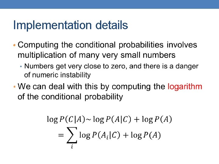 Implementation details • 