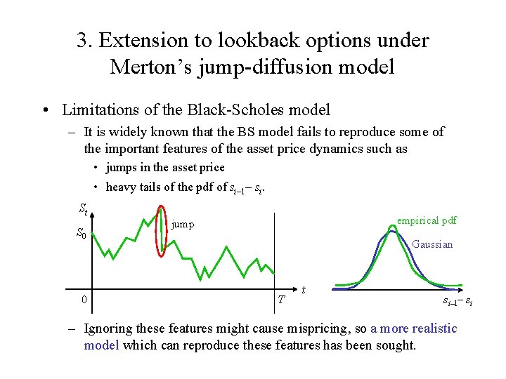 3. Extension to lookback options under Merton’s jump-diffusion model • Limitations of the Black-Scholes