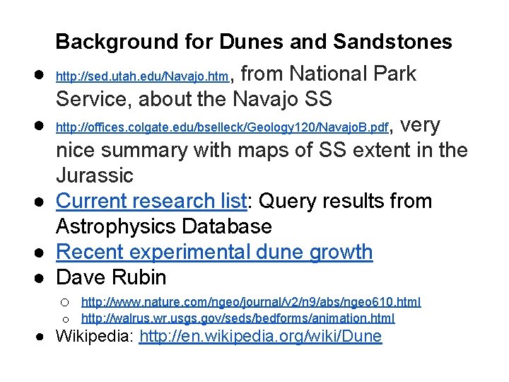 Background for Dunes and Sandstones ● ● ● , from National Park Service, about