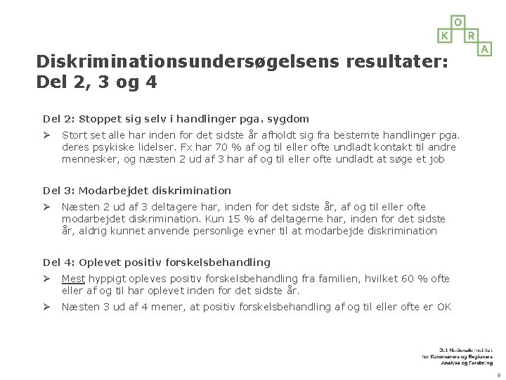 Diskriminationsundersøgelsens resultater: Del 2, 3 og 4 Del 2: Stoppet sig selv i handlinger