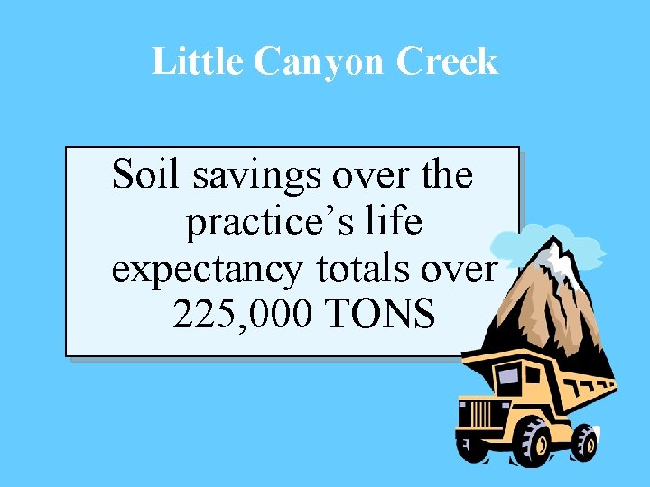 Little Canyon Creek Soil savings over the practice’s life expectancy totals over 225, 000