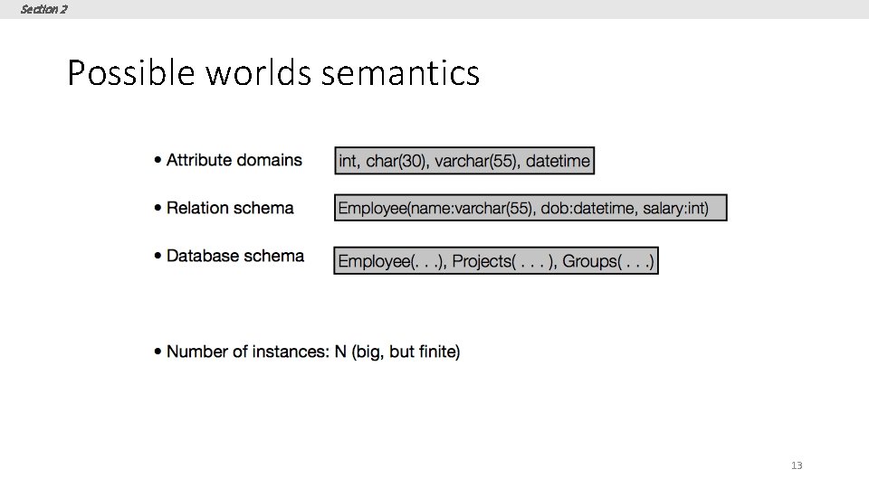 Section 2 Possible worlds semantics 13 