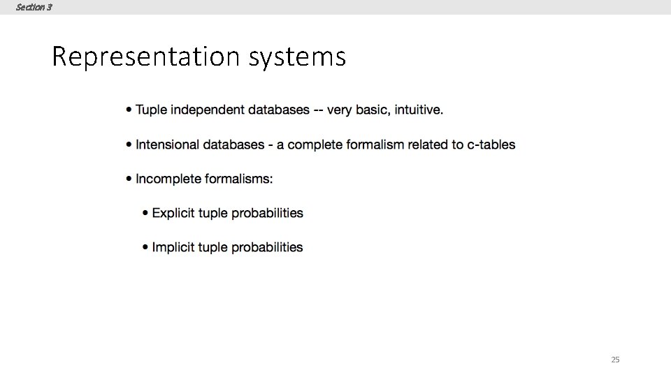 Section 3 Representation systems 25 