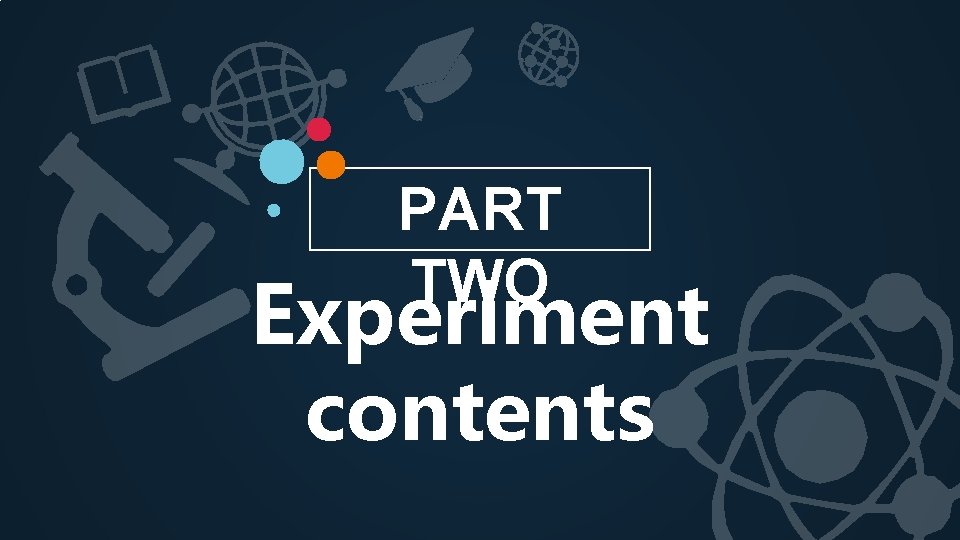 PART TWO Experiment contents 