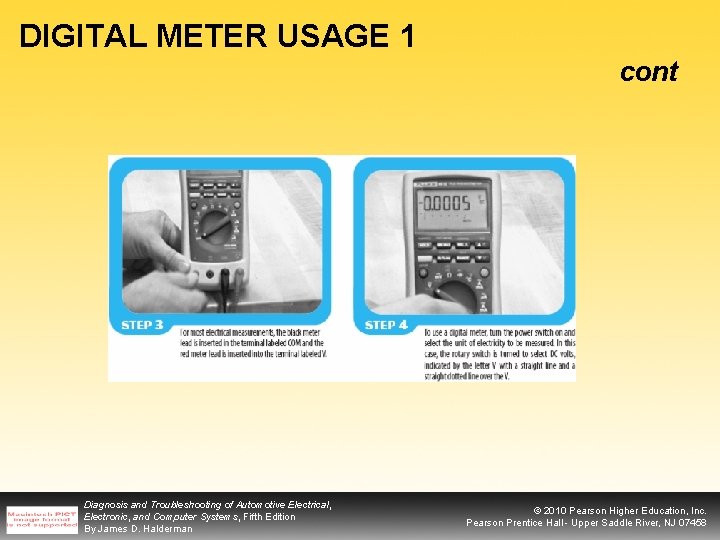 DIGITAL METER USAGE 1 cont Diagnosis and Troubleshooting of Automotive Electrical, Electronic, and Computer