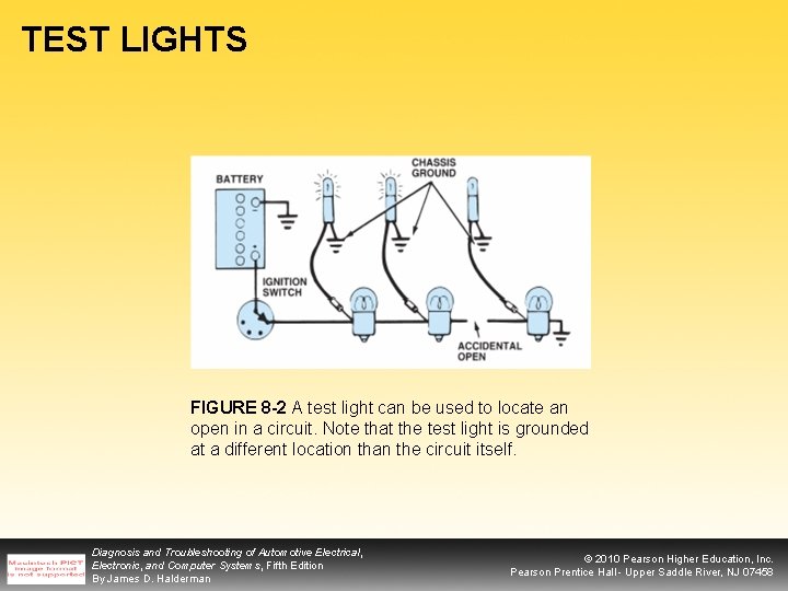 TEST LIGHTS FIGURE 8 -2 A test light can be used to locate an