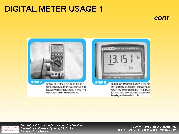 DIGITAL METER USAGE 1 cont Diagnosis and Troubleshooting of Automotive Electrical, Electronic, and Computer