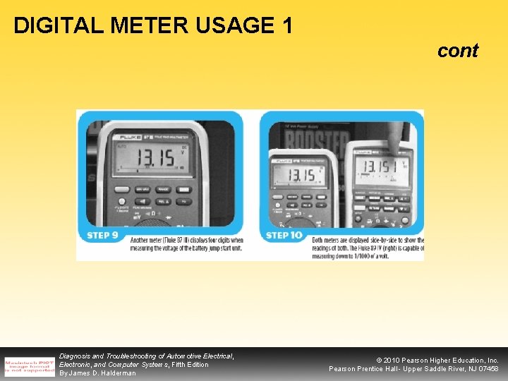 DIGITAL METER USAGE 1 cont Diagnosis and Troubleshooting of Automotive Electrical, Electronic, and Computer
