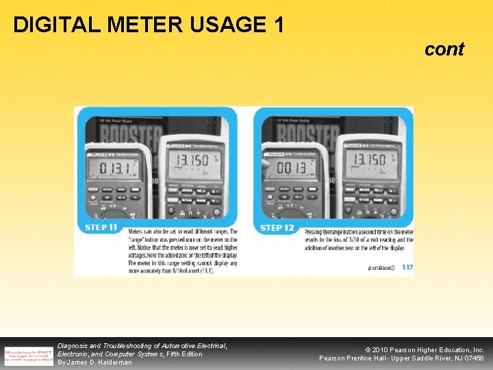 DIGITAL METER USAGE 1 cont Diagnosis and Troubleshooting of Automotive Electrical, Electronic, and Computer