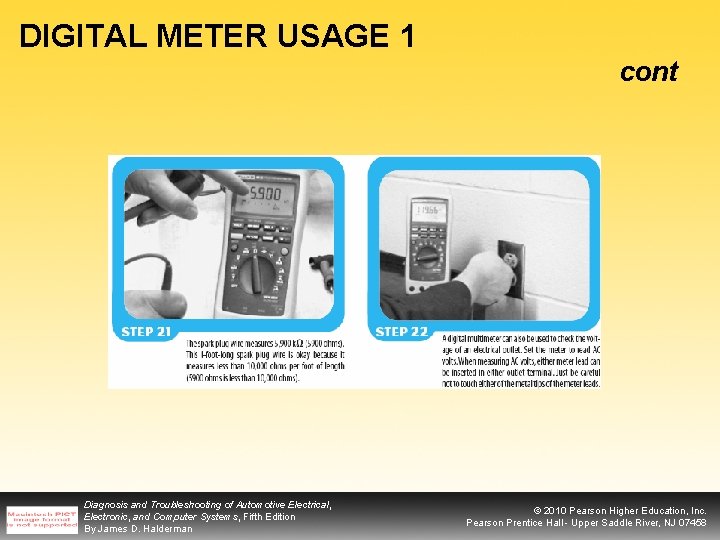 DIGITAL METER USAGE 1 cont Diagnosis and Troubleshooting of Automotive Electrical, Electronic, and Computer