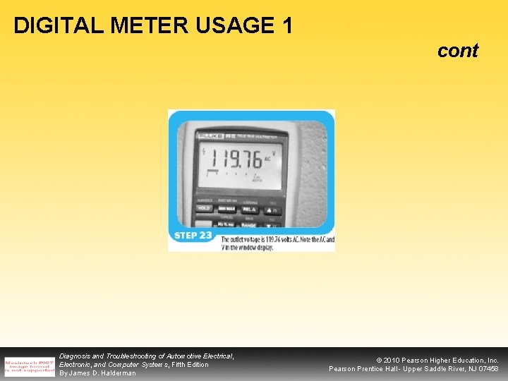 DIGITAL METER USAGE 1 cont Diagnosis and Troubleshooting of Automotive Electrical, Electronic, and Computer