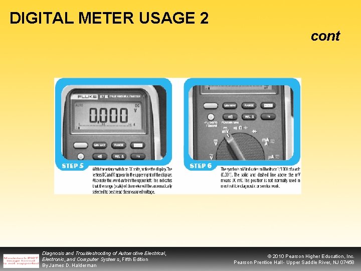 DIGITAL METER USAGE 2 cont Diagnosis and Troubleshooting of Automotive Electrical, Electronic, and Computer