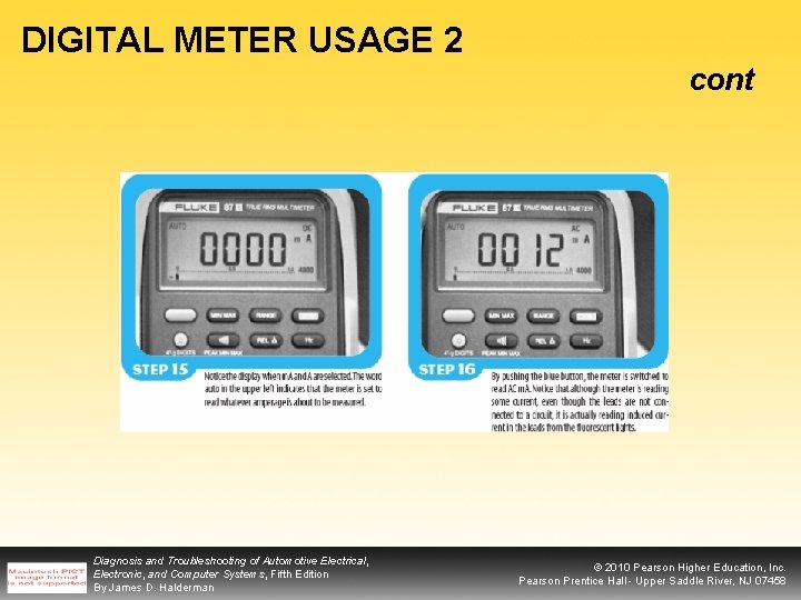 DIGITAL METER USAGE 2 cont Diagnosis and Troubleshooting of Automotive Electrical, Electronic, and Computer