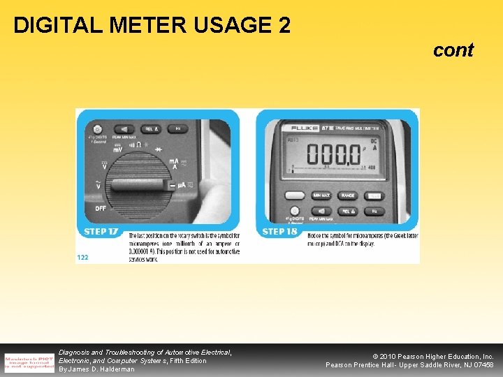 DIGITAL METER USAGE 2 cont Diagnosis and Troubleshooting of Automotive Electrical, Electronic, and Computer