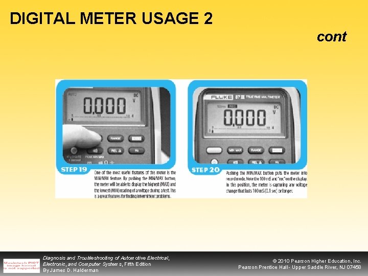 DIGITAL METER USAGE 2 cont Diagnosis and Troubleshooting of Automotive Electrical, Electronic, and Computer