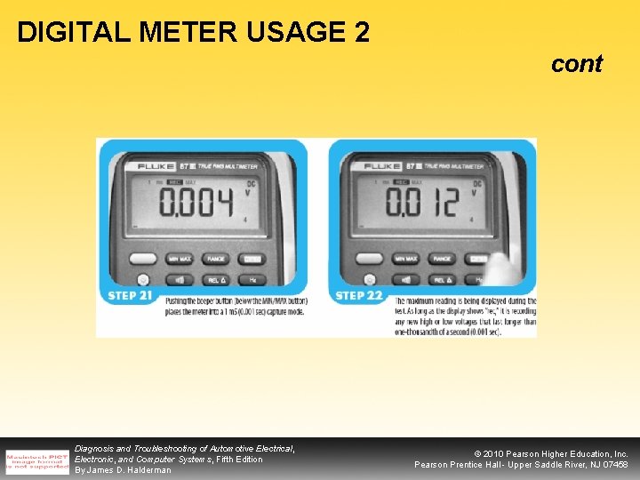 DIGITAL METER USAGE 2 cont Diagnosis and Troubleshooting of Automotive Electrical, Electronic, and Computer