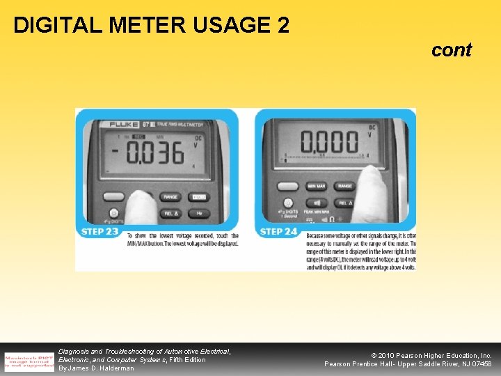 DIGITAL METER USAGE 2 cont Diagnosis and Troubleshooting of Automotive Electrical, Electronic, and Computer