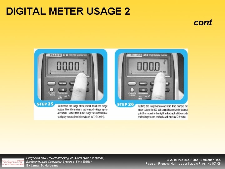 DIGITAL METER USAGE 2 cont Diagnosis and Troubleshooting of Automotive Electrical, Electronic, and Computer