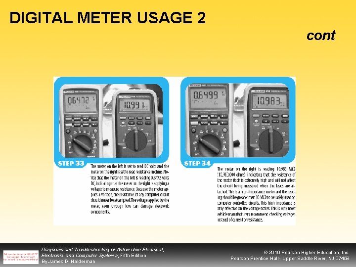 DIGITAL METER USAGE 2 cont Diagnosis and Troubleshooting of Automotive Electrical, Electronic, and Computer