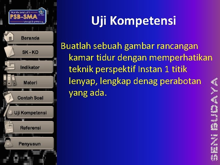 Uji Kompetensi Buatlah sebuah gambar rancangan kamar tidur dengan memperhatikan teknik perspektif Instan 1