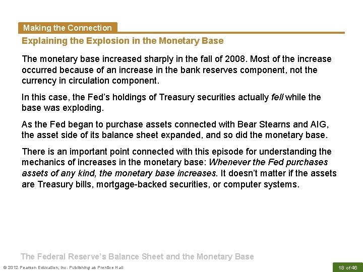 Making the Connection Explaining the Explosion in the Monetary Base The monetary base increased
