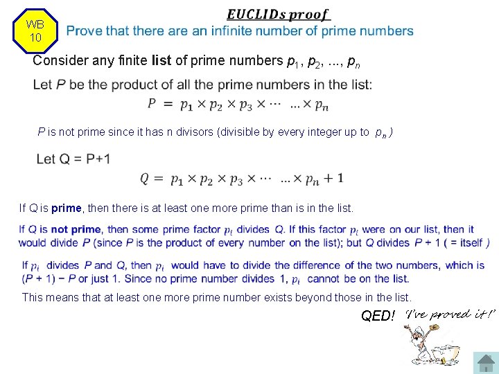 WB 10 Consider any finite list of prime numbers p 1, p 2, .