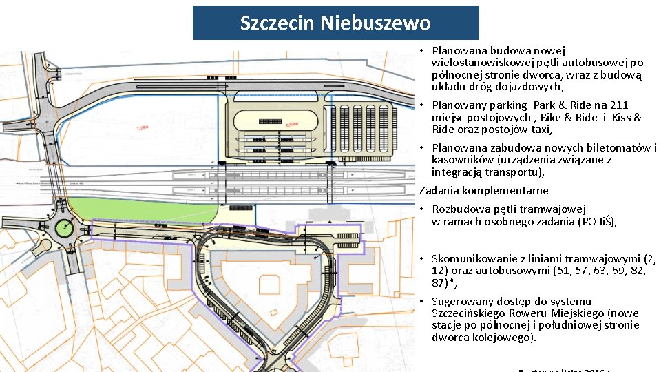 Szczecin Niebuszewo • Planowana budowa nowej wielostanowiskowej pętli autobusowej po północnej stronie dworca, wraz